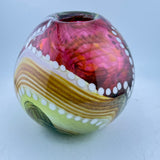 Pink, Amber, Green and White Journey Round Vase