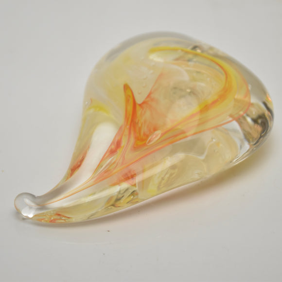 Orange and Yellow Heart Shaped Paperweight