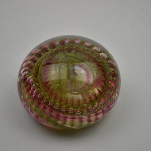 Pink and Green  "Bubble" Paperweight