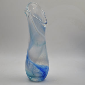 Blue, Turquoise and White  Tall Freeform "Demo" Vase xxi