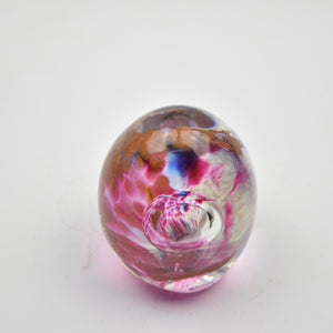 Pink and Blue  "Demo" Egg Shaped Paperweight xxvi