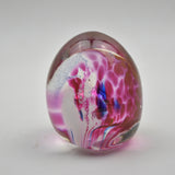 Pink and Blue  "Demo" Egg Shaped Paperweight xxvi