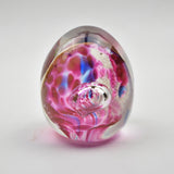 Pink and Blue  "Demo" Egg Shaped Paperweight xxvi