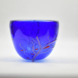 Small Blue Open Bowl with Fish and Coral