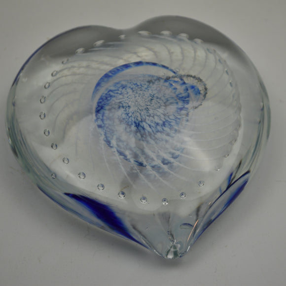 Blue and White Angel Wing Heart Paperweight