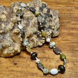 Glass Bead and Silver Necklace xv