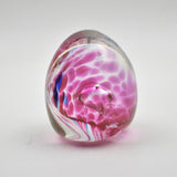 Pink and Blue  "Demo" Egg Shaped Paperweight xxvi