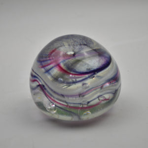 Pink, white and purple "Demo" Paperweight vii