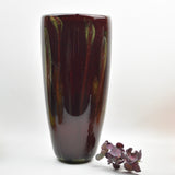 Large Claret Red and Green "Shoots" Vase