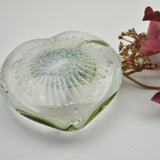 Green, Yellow and White Small Angel Wing Heart Paperweight