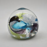 White, turquoise, Black and Green  "Demo" Paperweight viii