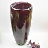 Large Claret Red and Green "Shoots" Vase