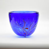 Small Blue Open Bowl with Fish and Coral