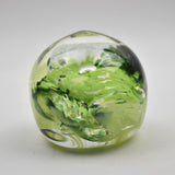 Green and White  "Demo" Paperweight ixx