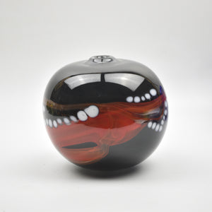 Grey and Red Oval "Flow" Sphere