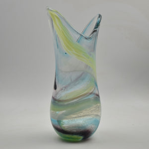 Turquoise, Green, Black & White  Freeform "Demo" Vase i