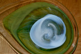 Green Swirled Asymmetrical Teardrop Bowl