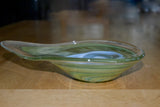 Green Swirled Asymmetrical Teardrop Bowl