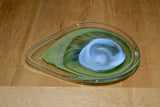 Green Swirled Asymmetrical Teardrop Bowl