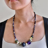 Glass Bead and Silver Necklace xii