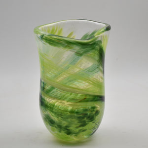 Green and White  Freeform "Demo" Vase (slight second)