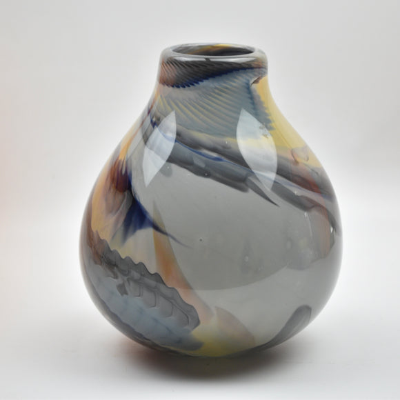 Strata Vase in Shades of Grey and Apricot
