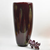 Large Claret Red and Green "Shoots" Vase