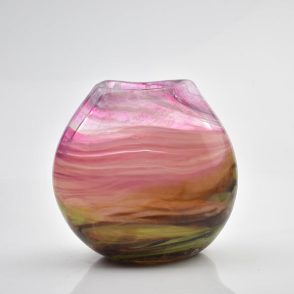 Bubble Gum Sky Oval Vase demonstrated on Saturday 18th Sept during Devon Open Studios