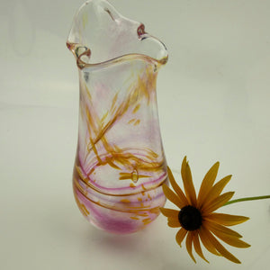 Pink  and Yellow Freeform  "Demo" Vase