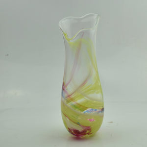 Pink, Green, Blue and White Freeform  "Demo" Vase
