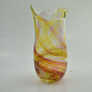 Pink, Yellow and Amber Freeform  "Demo" Vase