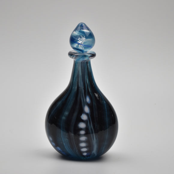 Turquoise and Black Oval Scent Bottle