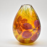 Amber and Pink Clematis Egg Shaped Vase