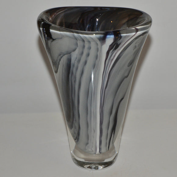 Strata Oval Vase in Shades of Grey