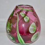 Pink and Green Heavy Egg Shaped Vase