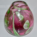 Pink and Green Heavy Egg Shaped Vase