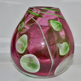 Pink and Green Heavy Egg Shaped Vase