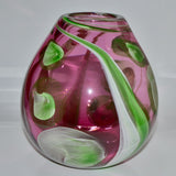 Pink and Green Heavy Egg Shaped Vase