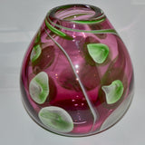 Pink and Green Heavy Egg Shaped Vase