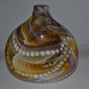 Amber Brown and White Oval "Journey"  Vase