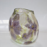 Purple and Green Clematis Oval Vase