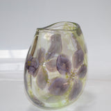 Purple and Green Clematis Oval Vase