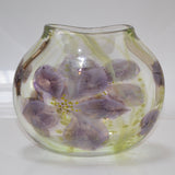 Purple and Green Clematis Oval Vase