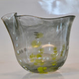 Smoky "Flow" Green and Grey Oval Freeform Vase